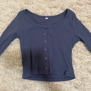 blue button down longsleeve